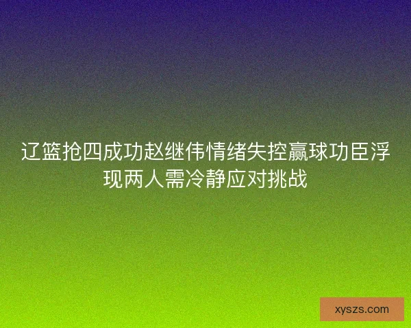辽篮抢四成功赵继伟情绪失控赢球功臣浮现两人需冷静应对挑战